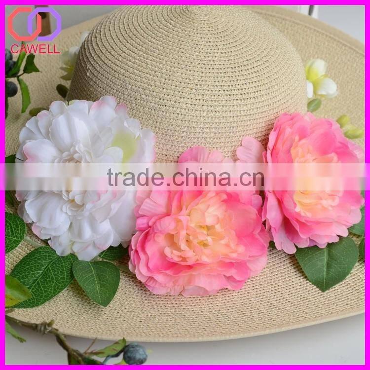 silk peony head flowers wholesale for hat decoration