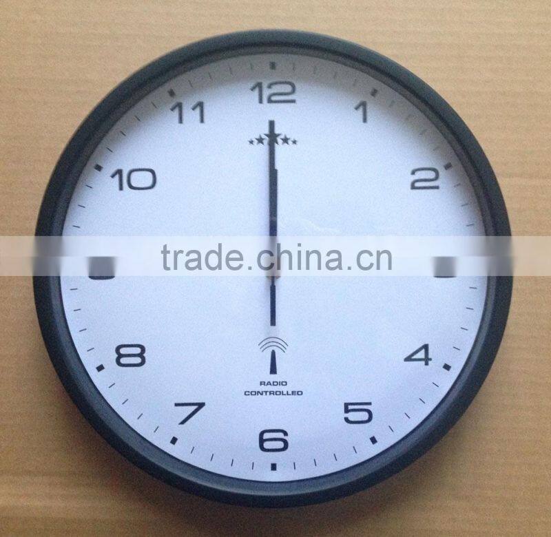 hot selling 12 inch plastic DCF Radio controlled wall clock 2016