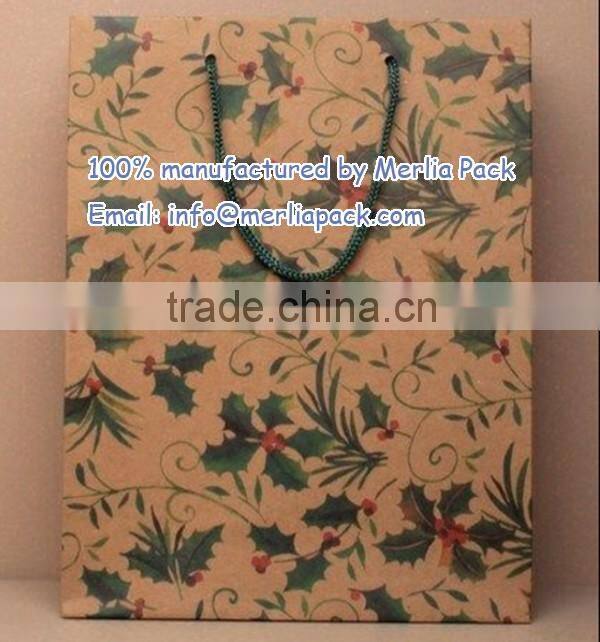 Bespoke Design Kraft Paper Bags Recycled Natural Kraft Shopping Grocery Bags