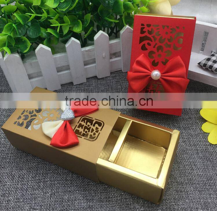 High quality wedding party favor boxes gold wedding favour boxes
