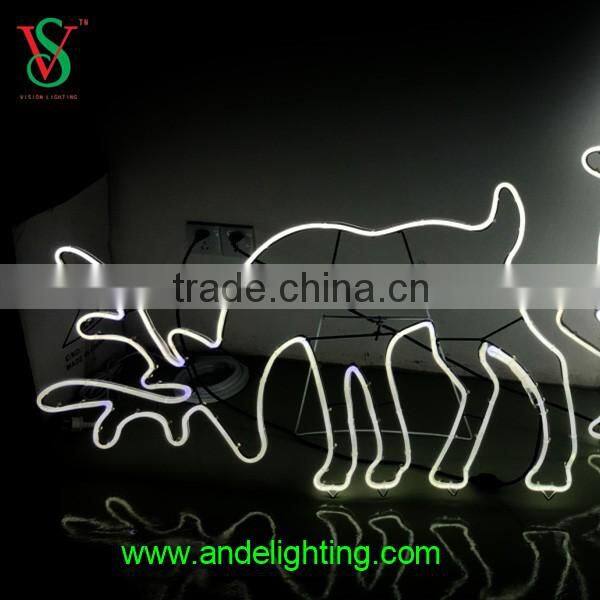IP65 Christmas led caribou motif light with led neon aluminum frame