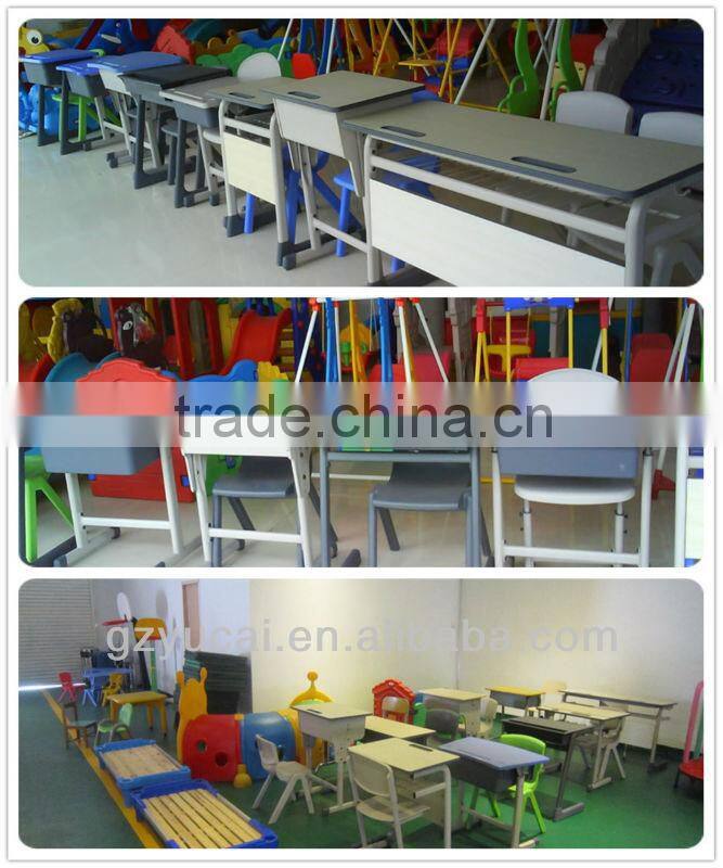 Double school desk and chairs