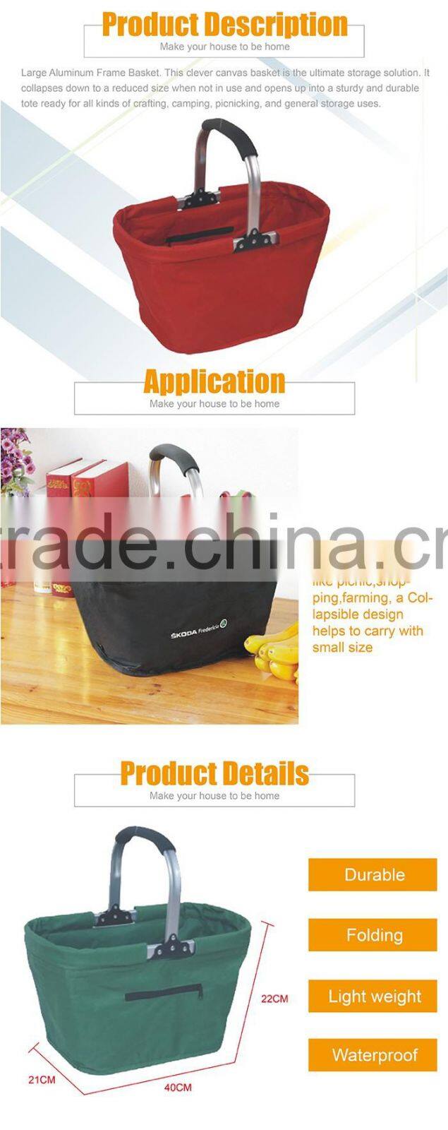 Picnic insulated tote basket, Collapsible & Foldable, strong, lightweight,easy to carry, good for fruits,picnic stuff,clothes an