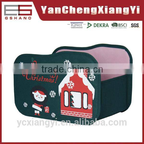 Christmas Winter snow printed 80gsm nonwoven paper board Customized Foldable shape design waterproof outdoor cushion storage box