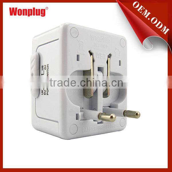 Smart appearance mini universal 1 usb travel adapter with LED light