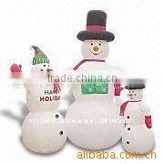Inflatable snowman family