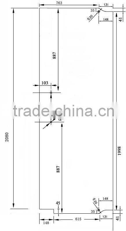 12mm water cut tempered shower glass