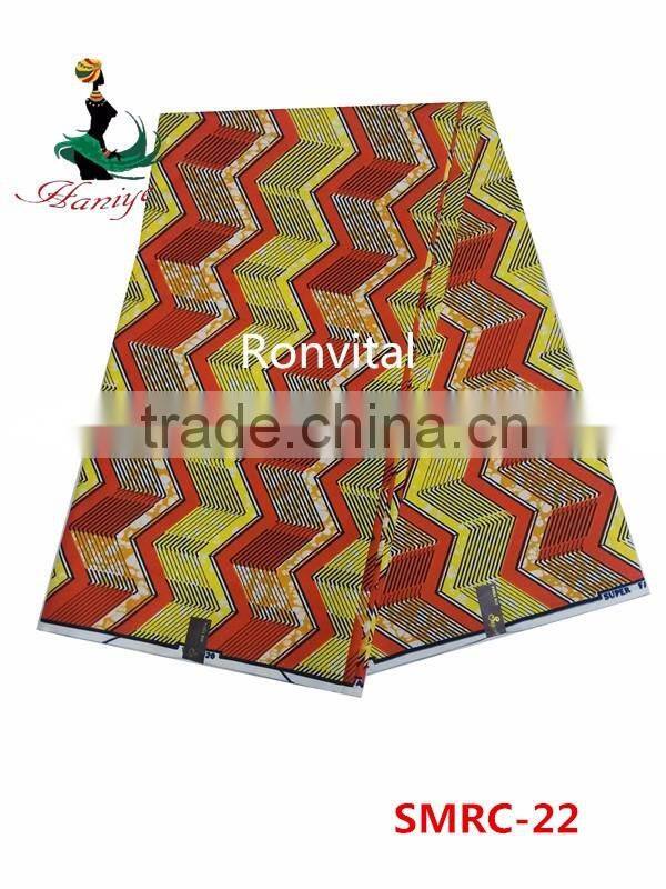 African Angelina fabrics Ankara real wax print fabric SMRC-21 african wax print fabric for wholesale