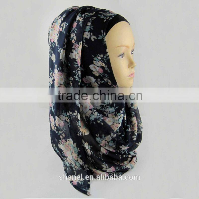 high quality chiffon printed scarf hijab