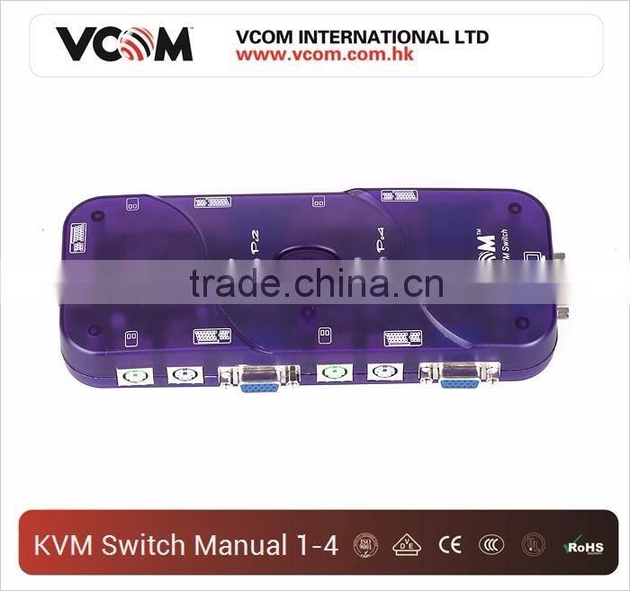 High Quality 1 to 4 Ports Push Button Auto KVM Switch