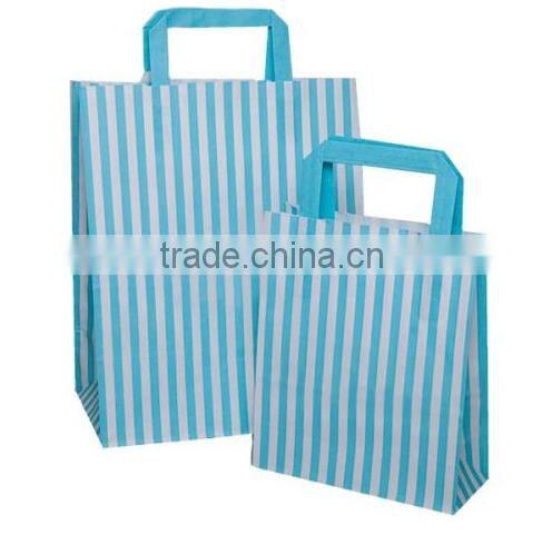 Candy Stripe Flat Handle Bags Birthday Party Paper Gift Bag