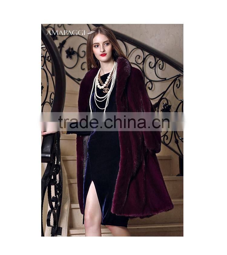 Wholesale full long high fashion winter mink fur womens coat