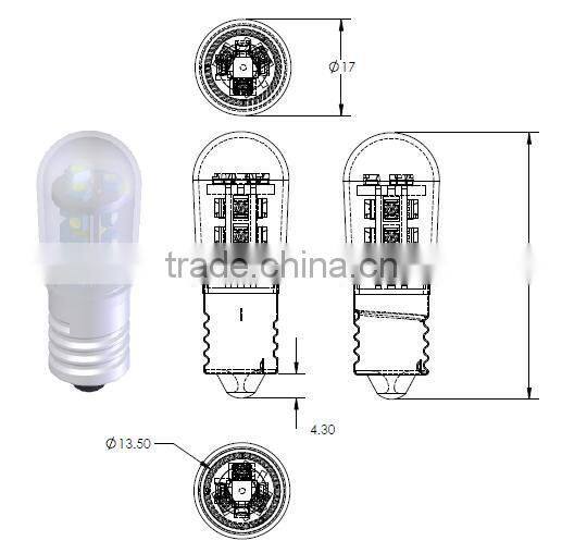 Household E14 T17-15SMD LED Lamp