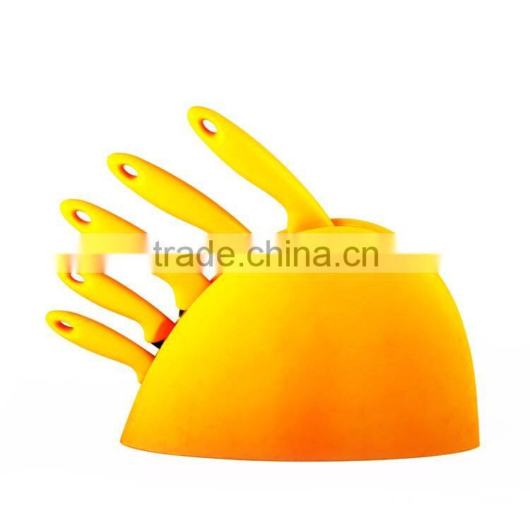 New Non-stick Chef Knife with Kitchen Acrylic Block Kitchen 5PCS Knife set