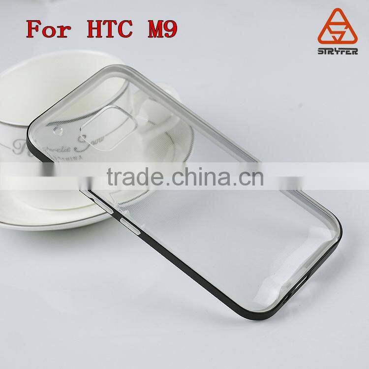 2015 cell phone accessory for HTC One M9 TPU + Aluminum metal bumper/frame case
