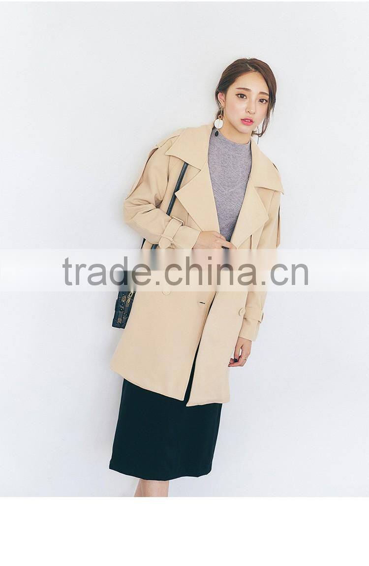 Autumn Winter New Loose Jacket With Belt Women Coat Female Fashion