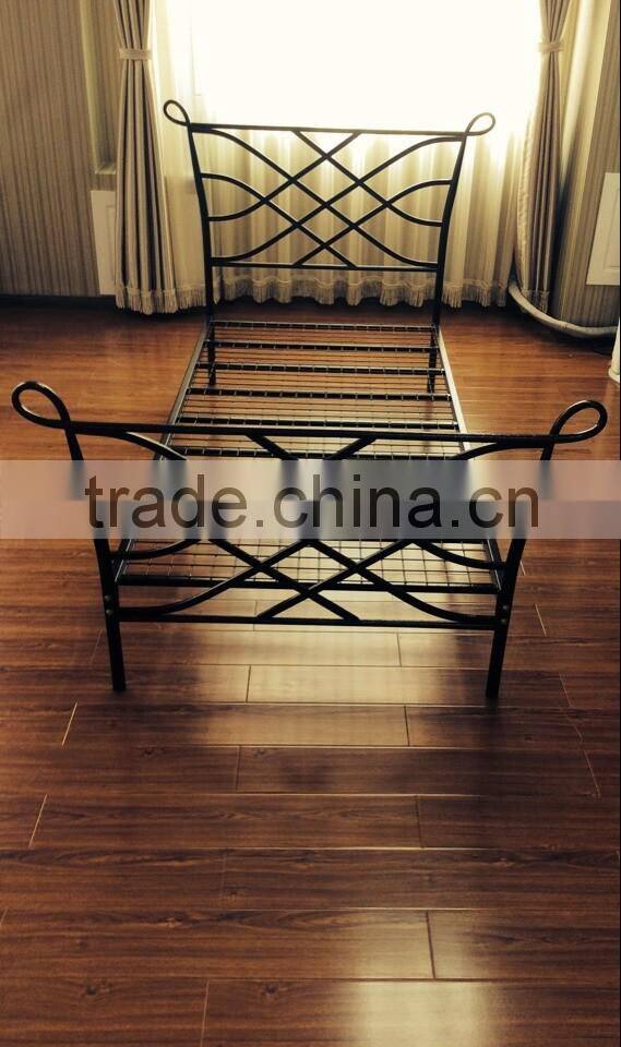 Twin Size Black Metal Bed