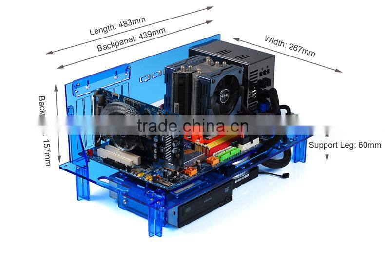 PC-D666X Hot Sale Blue Acrylic Computer Case Fabrication