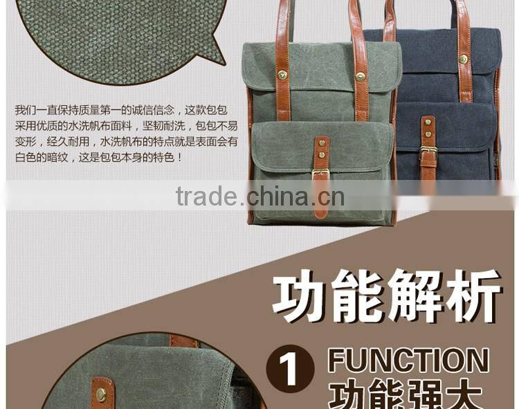 Versatile Branded Vintage Shoulder Lady Bag Cotton Canvas Backpack