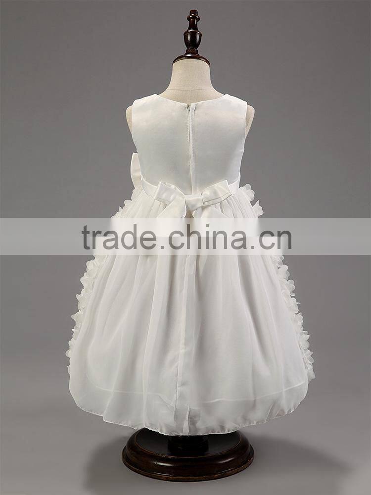 New Cute Fashion Baby Girl's Dress Kids Cotton Rose Flower Bowknot Sleeveless Princess Party Dress Wedding Flower Girl Dresses