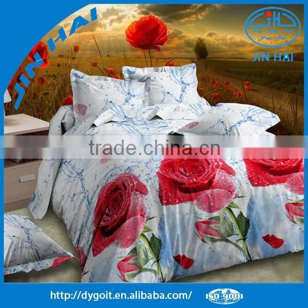 Wholesale fast color easy washing flower design cotton bedding set