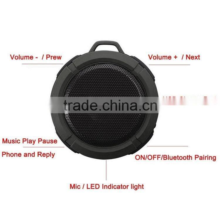 C6 portable Bluetooth Shower Speaker with Microphone