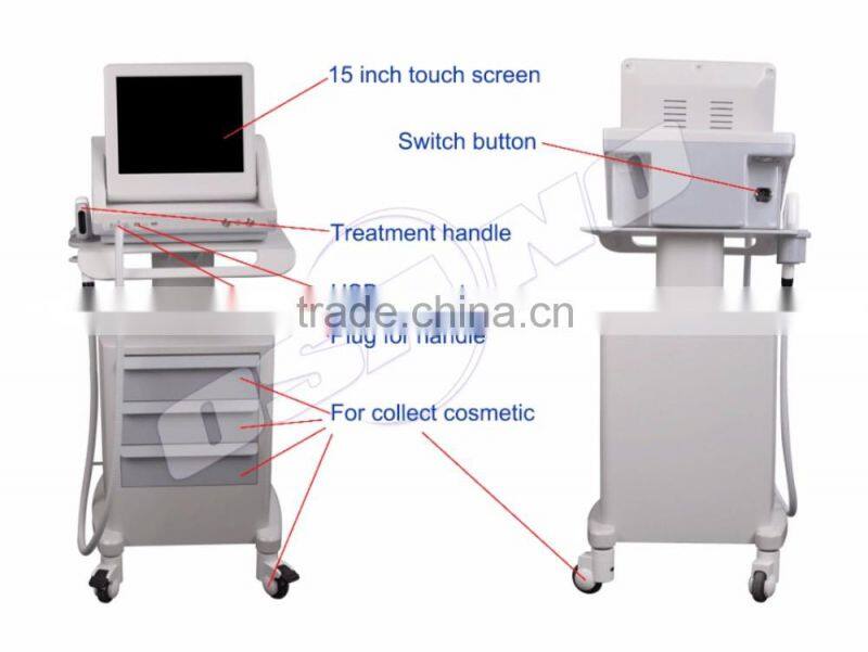 HIFU for wrinkle smooth /13mm HIFU machine/ ultrasound hifu face lift