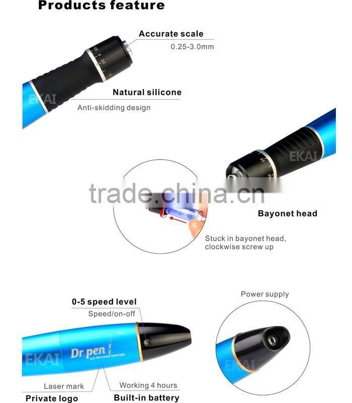 Best selling derma pen for scar treatment with 1 / 3 / 5 / 7 / 9 / 12 / 36 / 42 and nano needles head
