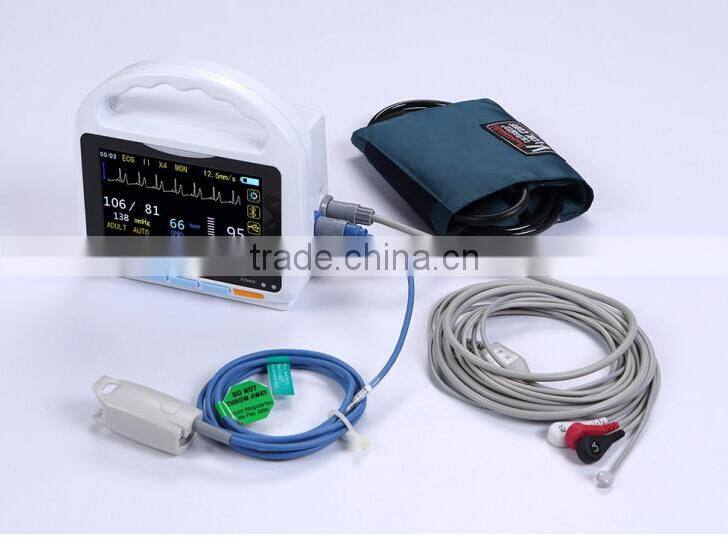 Factory price!!5 inch Touch Screen 5 parameter Patient Monitor with PC software & bluetooth RPM-9000F2