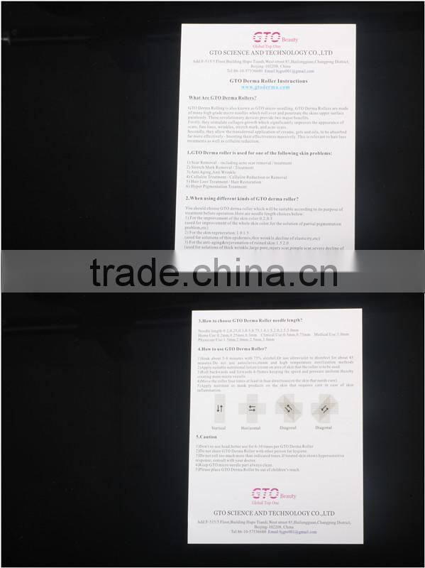 GTO brand Glad roller with 200pcs titanium needles GMT200T derma roller for hair treatment and skin care