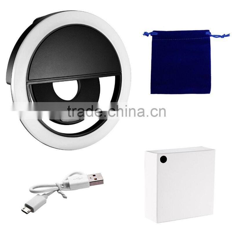 Rechargeable Selfie Ring Light Beauty Flashlight Li-Poly 36 LED Cellphone LED Fill Camera Light