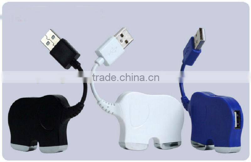 Novelty elephant USB hub/cute animal usb hubs/4ports 2.0,cheap promotional gift