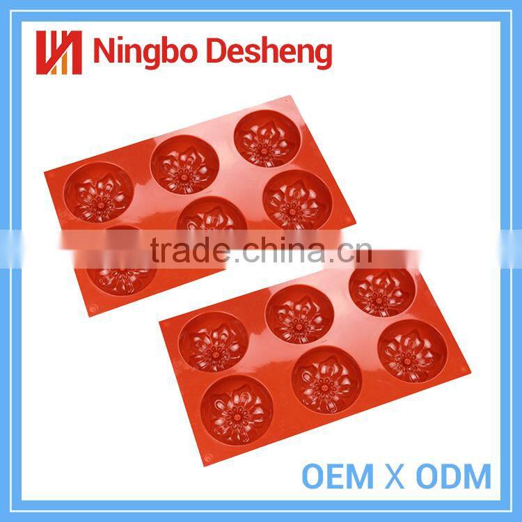 Flower Shape 6 Cans Food-Grade Flower Silicone Candle Molds