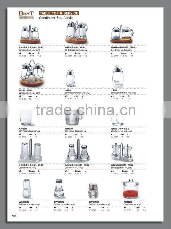 2-pcs Salt & pepper set with shelf stainless steel & glass