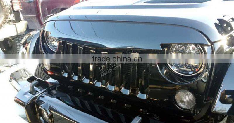 7 inch 75W led headlight for jeep wrangler rubicon off road with dual beam H4 plug halo angel eyes ring