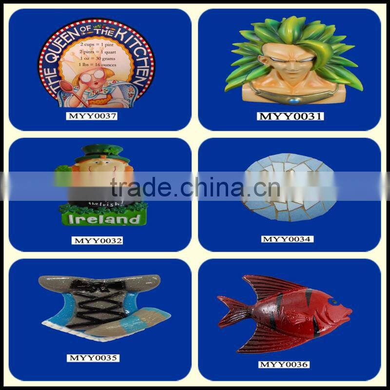 Black Red Mini Ceramic Fish Shape Magnetic Sticker Fridge Decor