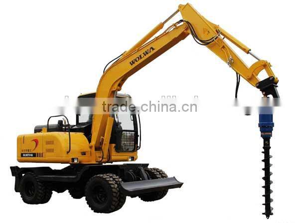 wolwa wheeled excavator spiral drilling machine with CE certification for sale