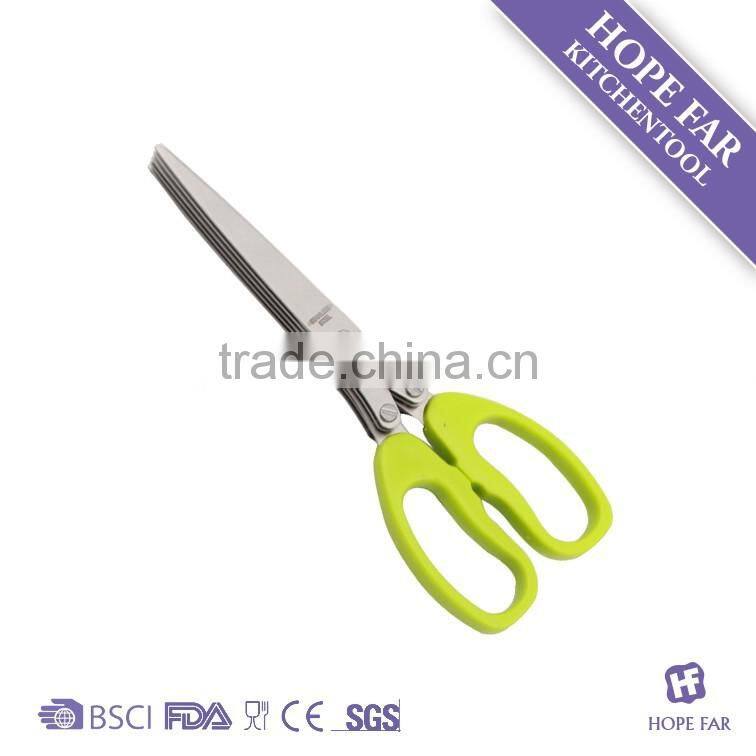 0200024 ABS handle stainless steel vegetable shredding scissors with 5 blades