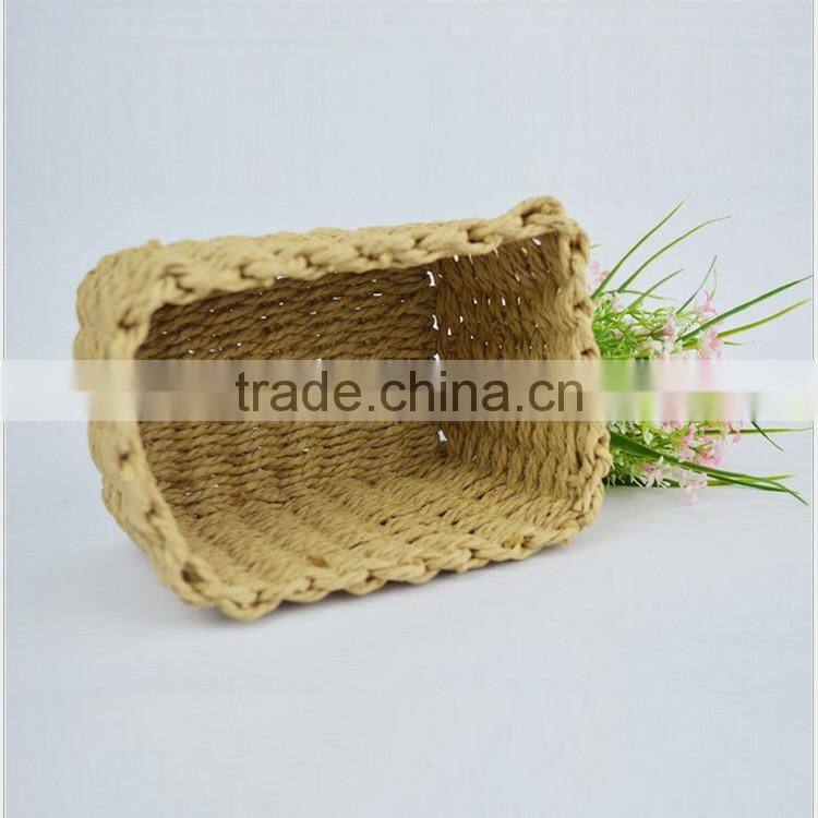 Home decoration recyclable paper rope handcraft flower gift basket
