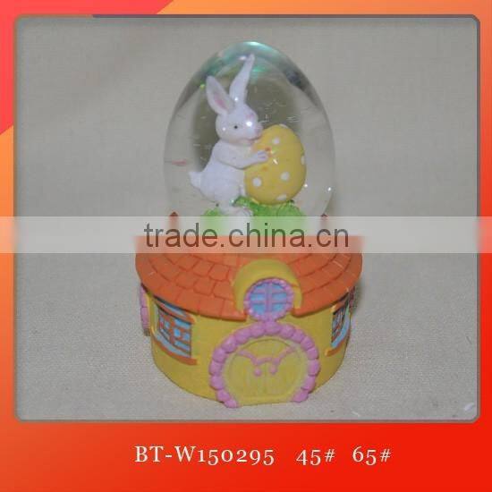 Resin easter snow globe easter bunny water globe crystal snow ball snow globe for easter