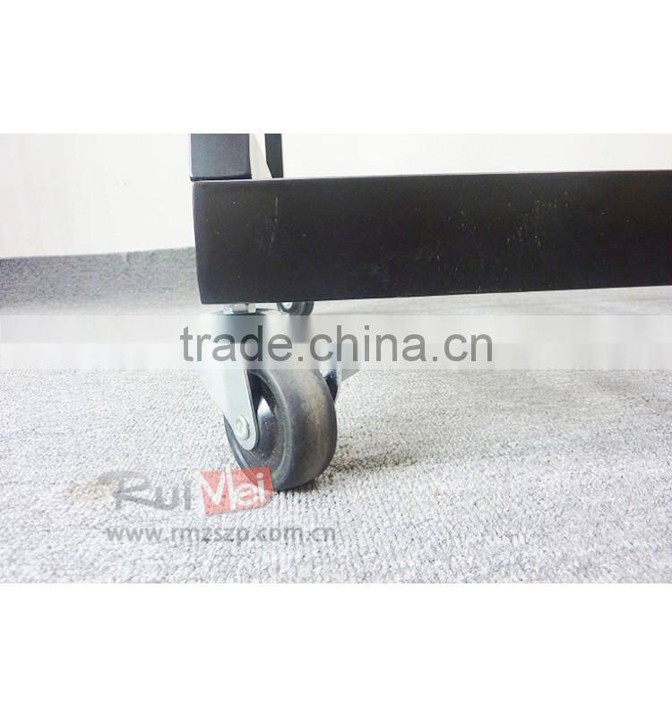 Floor-standing customized movable metal carpet display rack