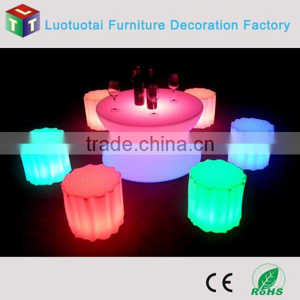 remote control soli plastic led bar furniture/high top led bar cocktail table