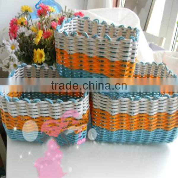 2014 Multifunctional PVC small plastic storage baskets with 100%handmade