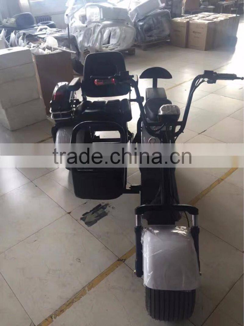 2017 Mini Citycoco 18*9.5 inch 3 Pneumatic Wheels Electric City Scooter City Coco Motor Cycle with 3 seats