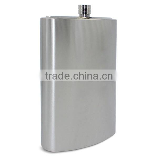 178oz Stainless steel hip flasks laser welding mirror flask with leather package