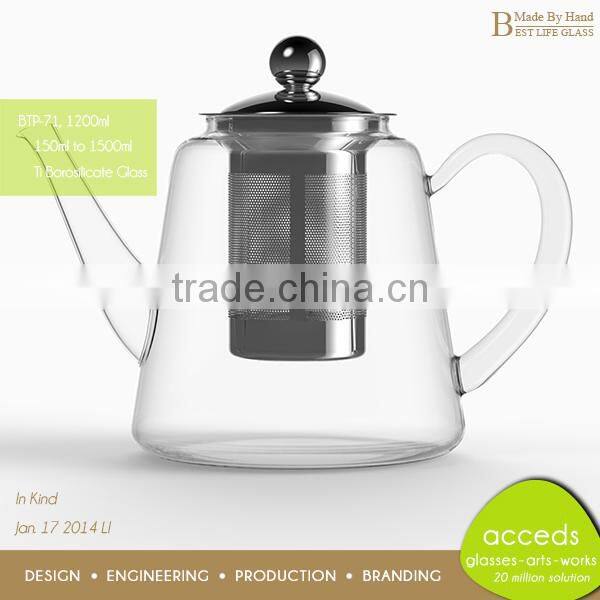Manufacture Novelty Custom Microwave Glass Pyrex Tea Pot