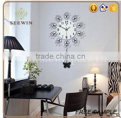 new design mute hanging wall clock decoration