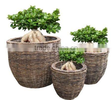 Outdoor Garden Natural Rattan Flower Pots