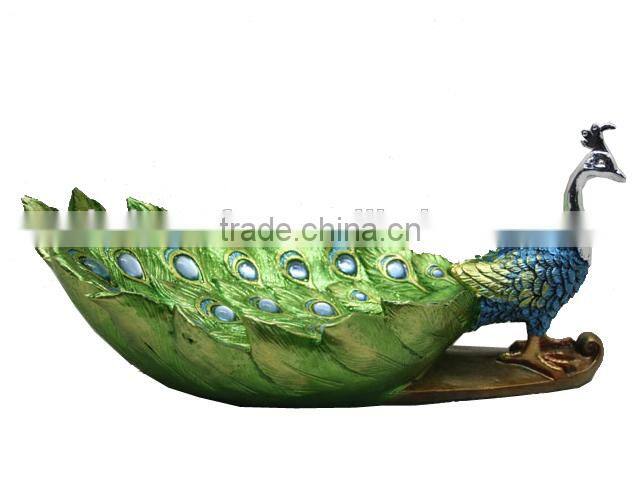 shinning coating delicate resin high quality peacock statues