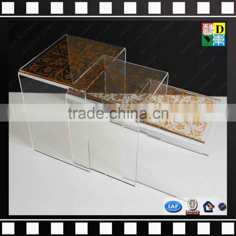 Cheap Wholesale countertop clear acrylic display tables for store/plexiglass nesting table displays